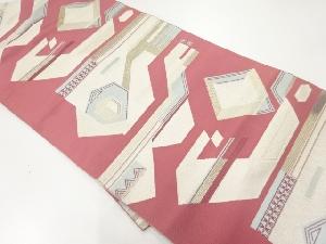 幾何学模様織出し名古屋帯